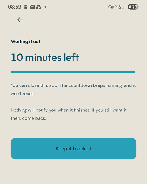 A countdown running before a block can be lifted.